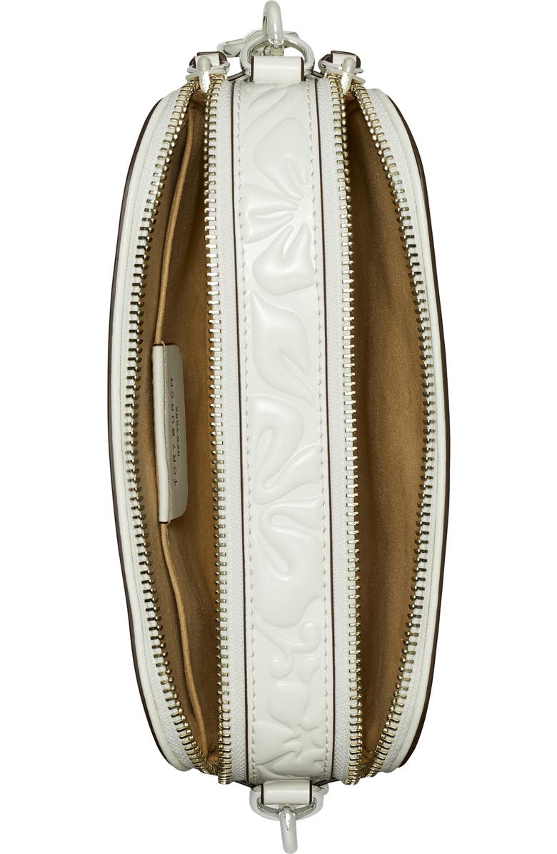 Tory Burch Miller Floral Embossed Mini Leather Crossbody Bag, Alternate, color,