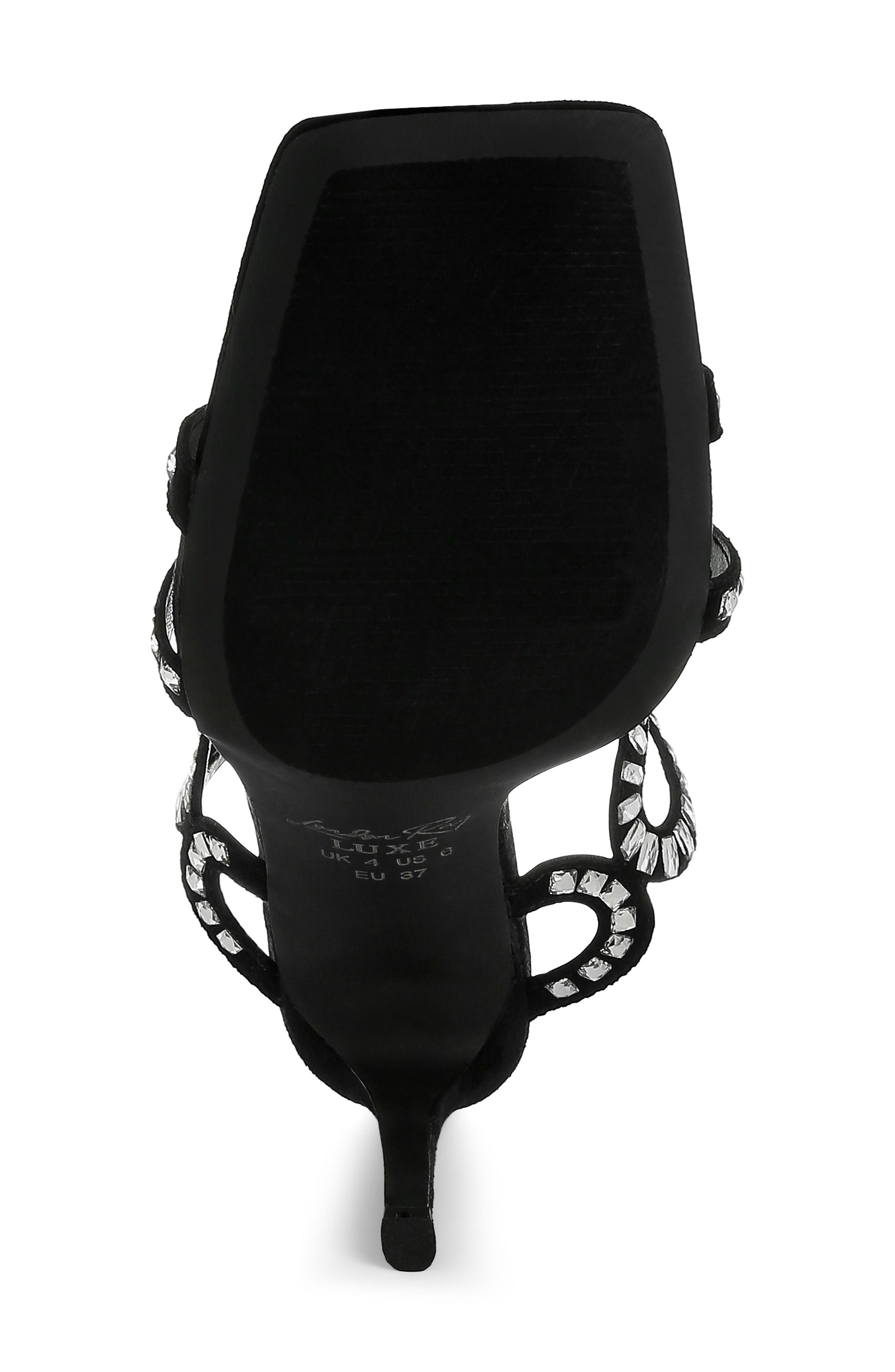LONDON RAG Romashka Rhinestone Stiletto Sandal, Alternate, color, Black