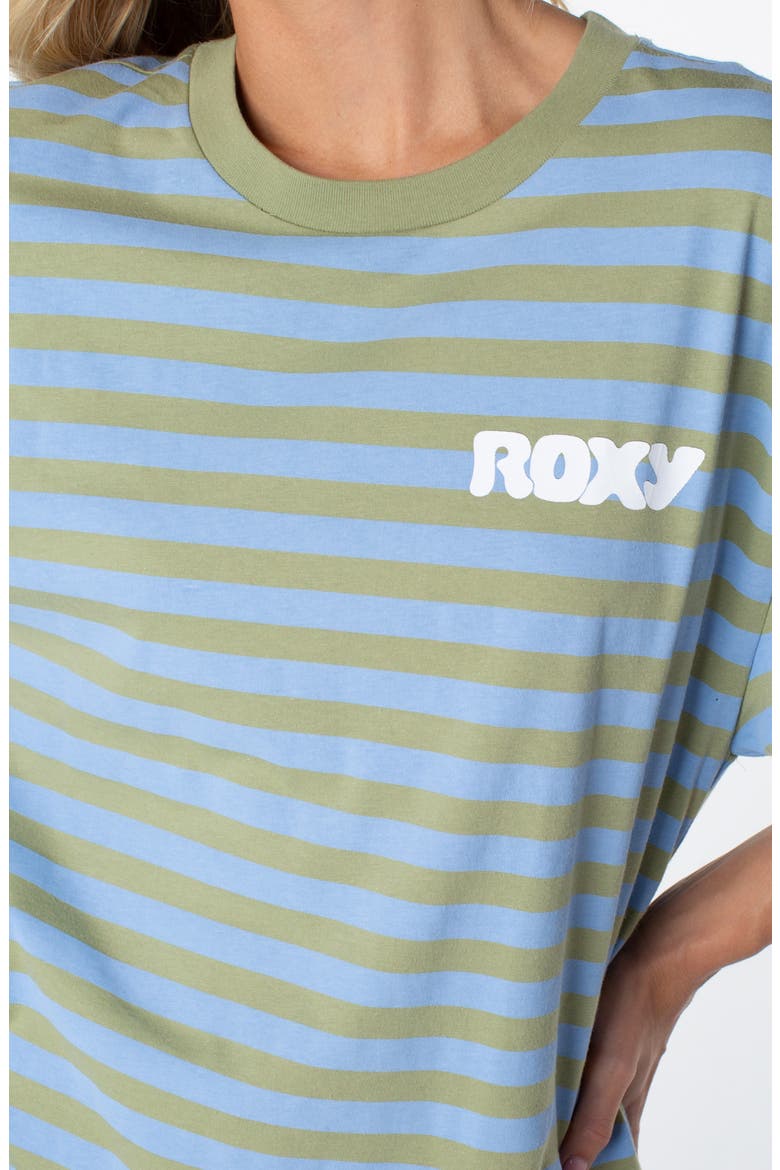 Old School Stripe Oversize Graphic T-shirt, Alternate, color, OIL GREEN