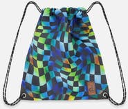 Deux par Deux Checkered Durable Lightweight Sporty Drawstring Bag