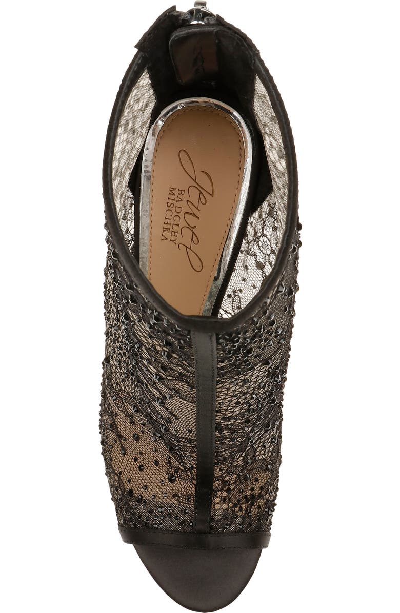 Jewel Badgley Mischka Jewel Crystal Embellished Lace Bootie, Alternate, color,