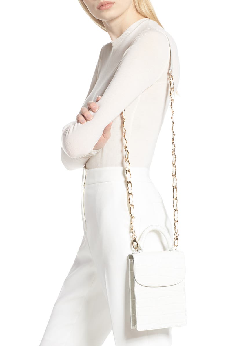 Rachel Parcell Mini Top Handle Leather Bag, Alternate, color,