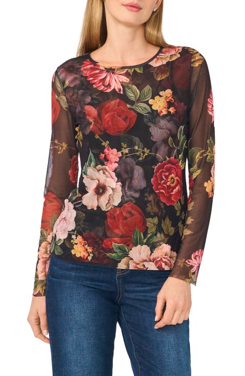 Long Sleeve Mesh Top