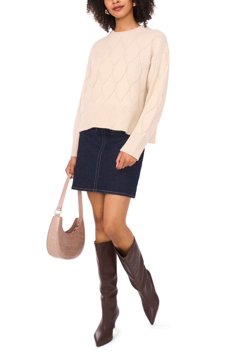 Long Sleeve Sweater, Alternate, color, SUGAR OAK