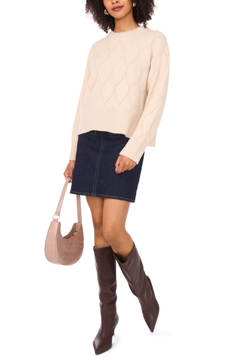 Vince Camuto Long Sleeve Sweater, Alternate, color, Sugar Oak