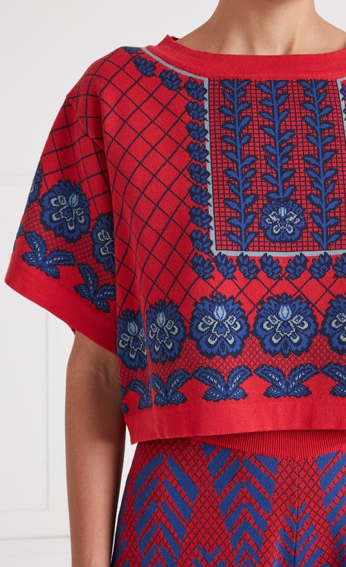 Temperley London Grid-pattern T-shirt In Red