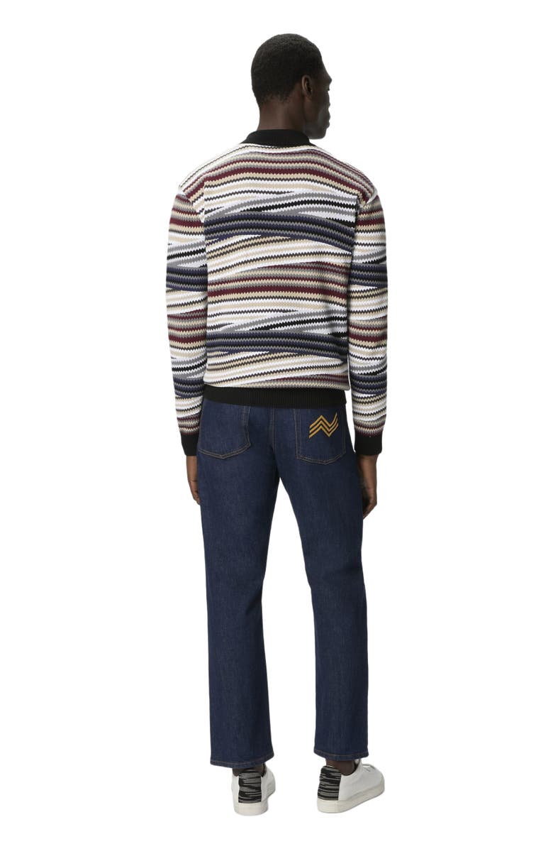Missoni Long Sleeve Polo With Zip And Striped Zigzag Pattern, Alternate, color, Multicoloured