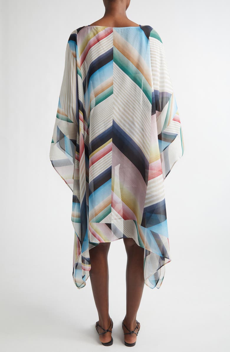 Missoni Chevron Print Silk Poncho, Alternate, color, 0001 Blue Multi