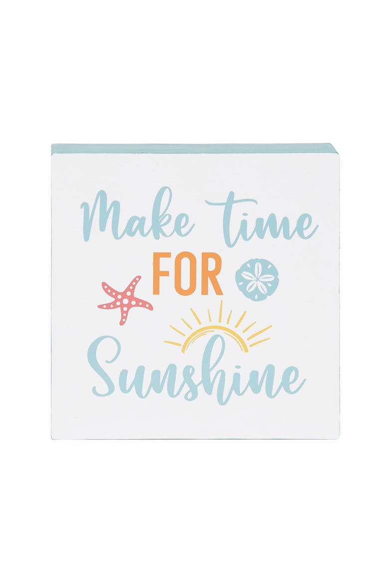Make Time For Sunshine Shelf Block, Main, color, White