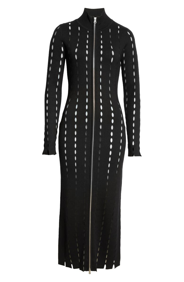 ZANKOV Anatonia Allover Cutout Zip Longline Cardigan, Alternate, color, 