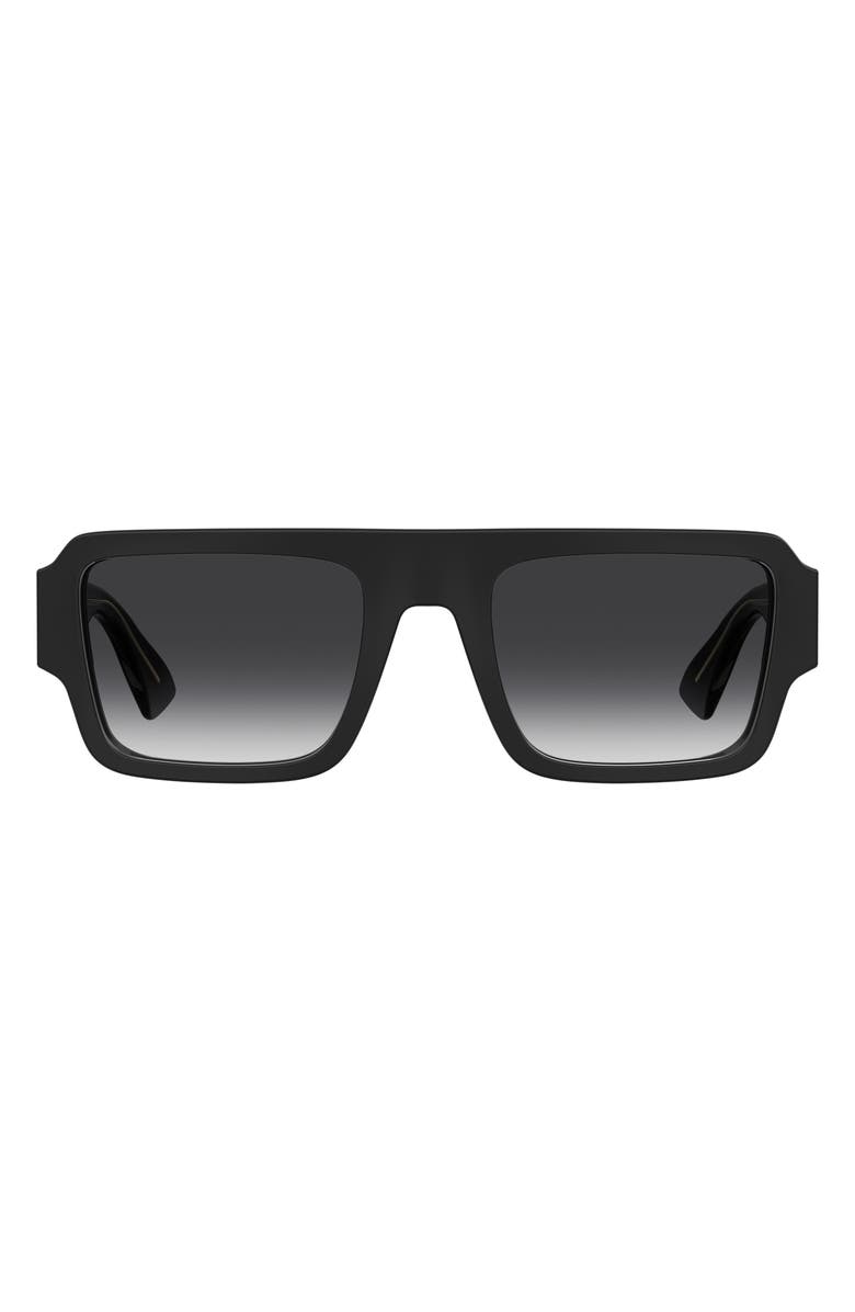 Moschino 54mm Gradient Flat Top Sunglasses, Main, color, Black/ Dark Grey Sf