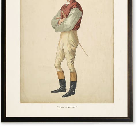 "Johnny Watts" Jockey in Copper and Black Frame