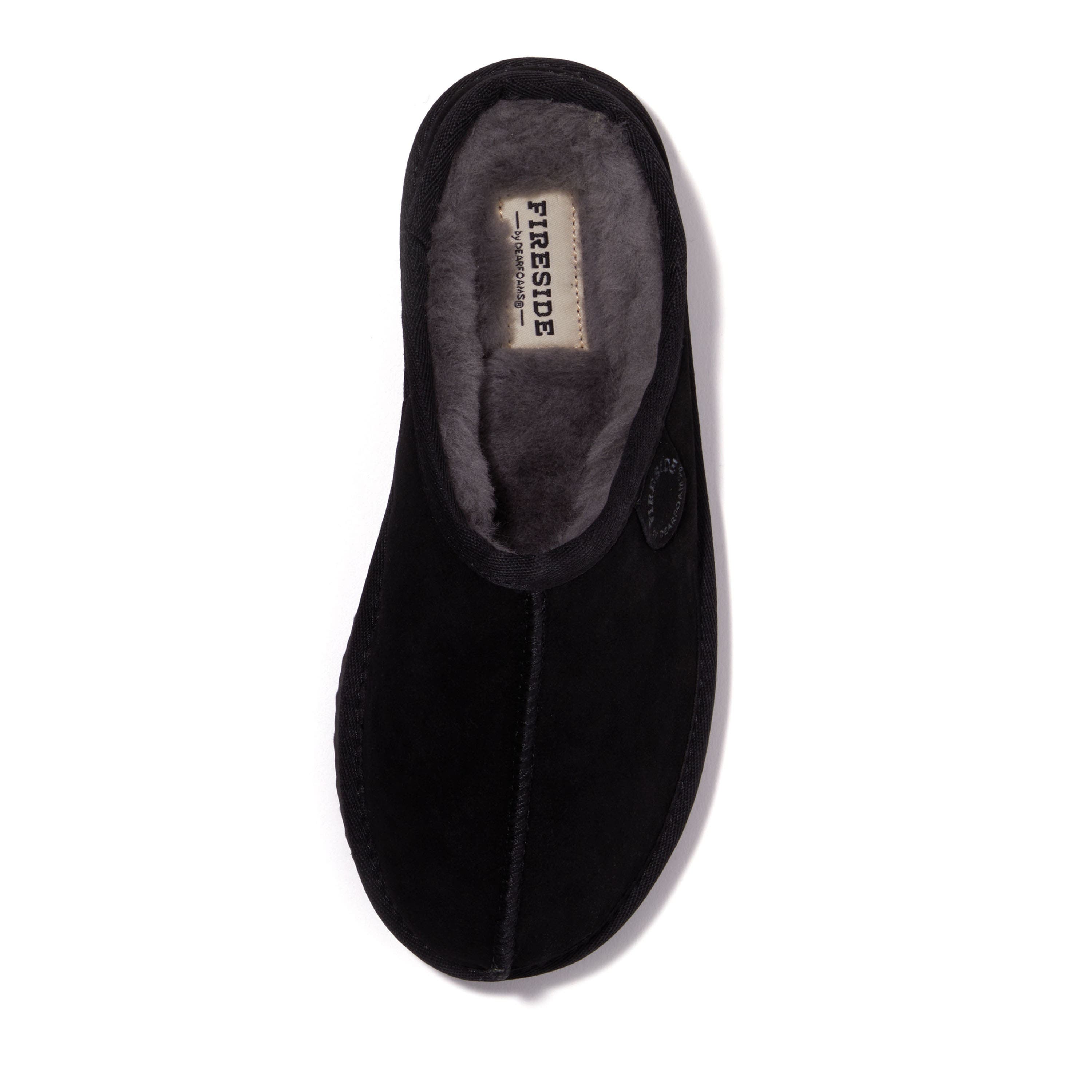 DEARFOAMS Fireside Greta Genuine Shearling Clog Slipper, Alternate, color, Black