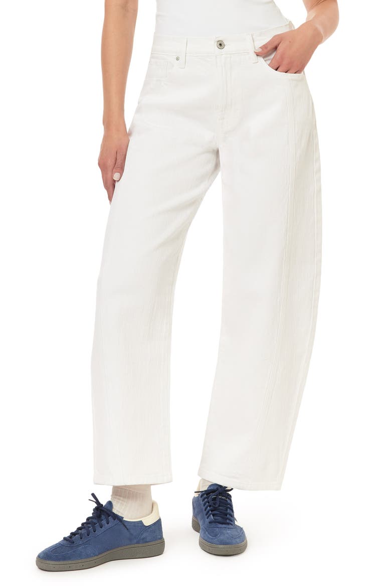 Front Seam Barrel Jeans, Main, color, WHITE