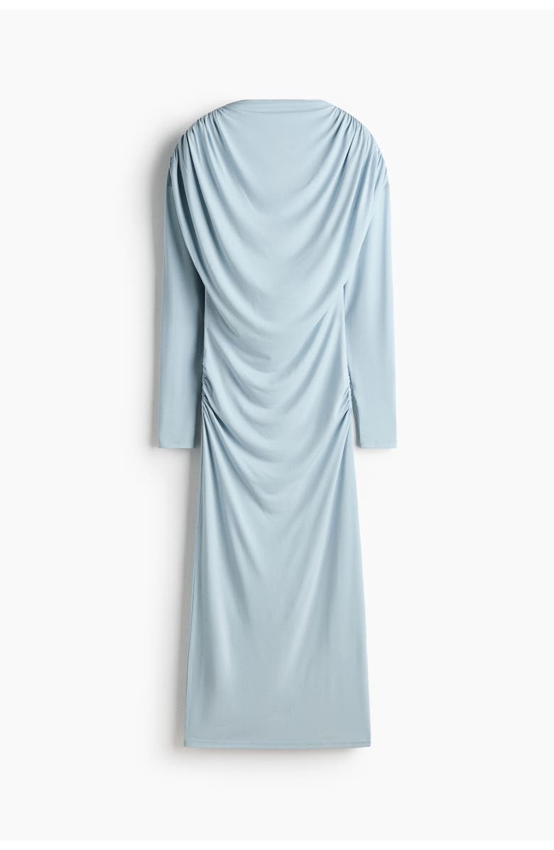 H&M Draped Jersey Dress, Main, color, Light Dusty Blue