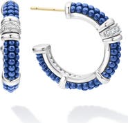 LAGOS Blue Caviar Diamond Hoop Earrings