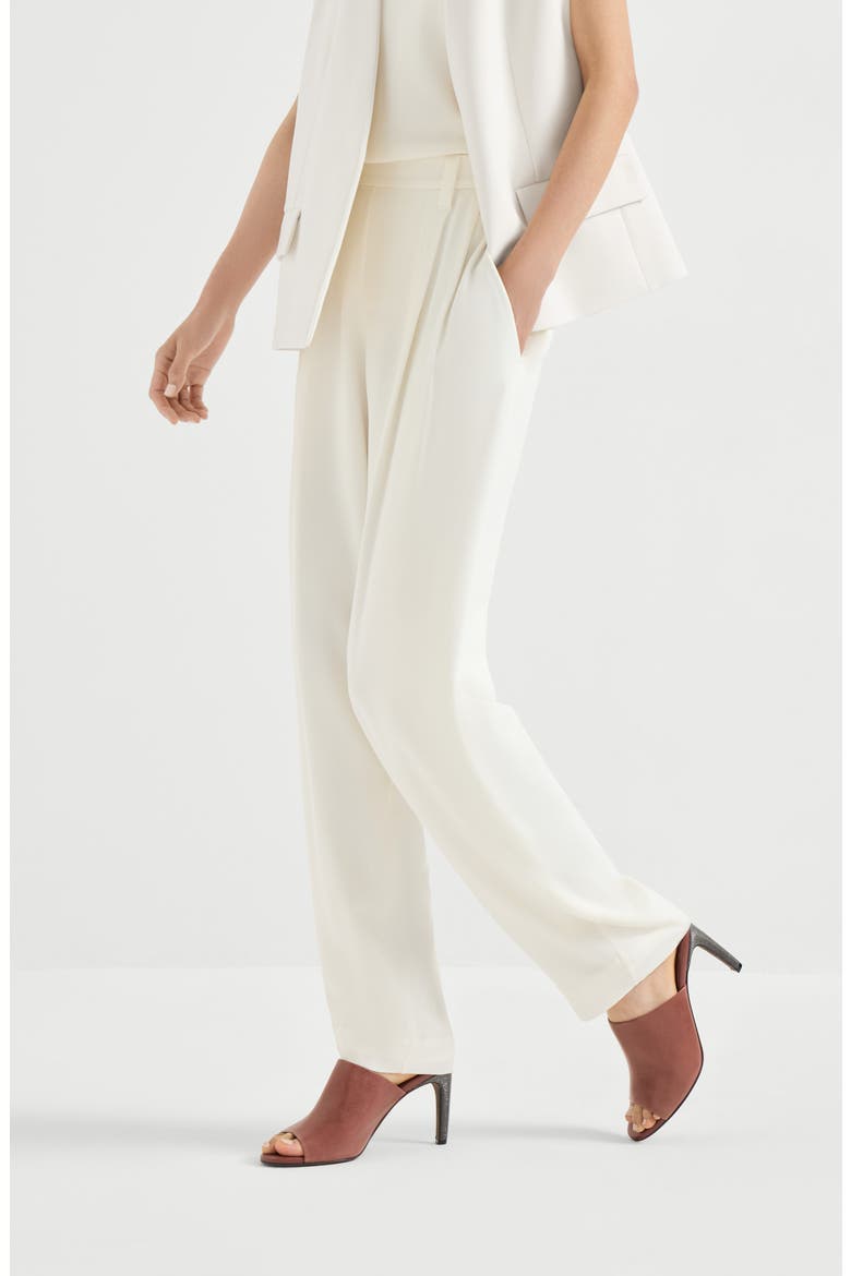 Slouchy trousers, Alternate, color, White