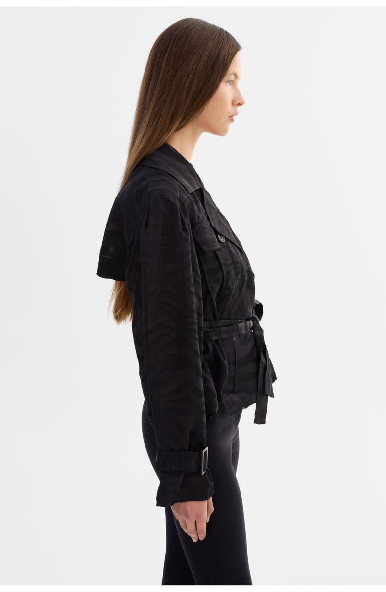 LAMARQUE Markeesa | Sheer Zebra Trench Jacket, Alternate, color, Bkzb