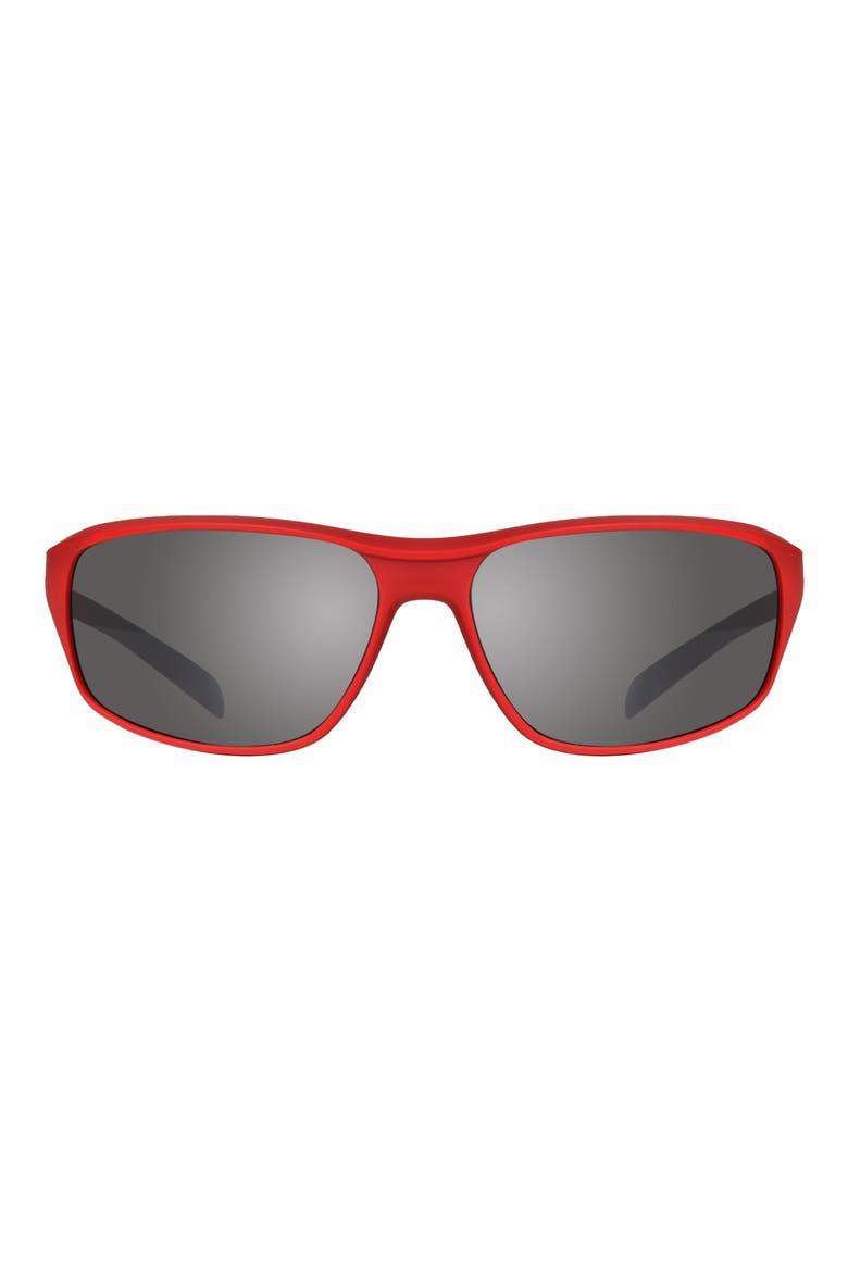 Vertex 67mm Polarized Rectangular Sunglasses, Main, color, MATTE RED