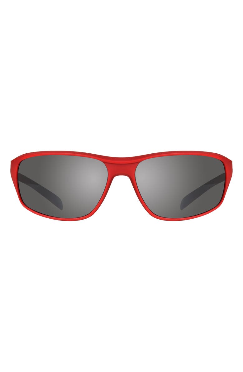 Revo Vertex 67mm Polarized Rectangular Sunglasses, Main, color, Matte Red