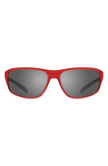 Revo Vertex 67mm Polarized Rectangular Sunglasses In Red