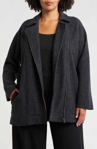 Eileen Fisher Longline Wool Motorcycle Jacket