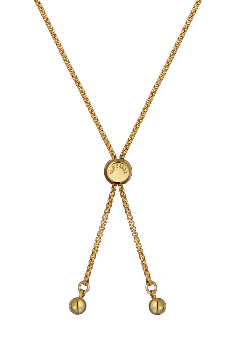 Ted Baker Petial Painted Flower Slider Bracelet, Alternate, color, Gold Tone / Raspberry / Clear