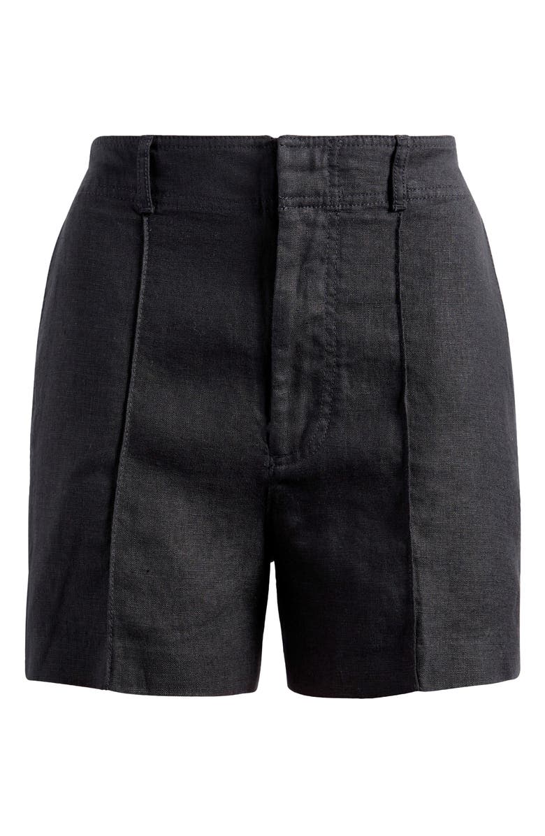 Madewell Linen Trouser Shorts, Alternate, color, Jet Black