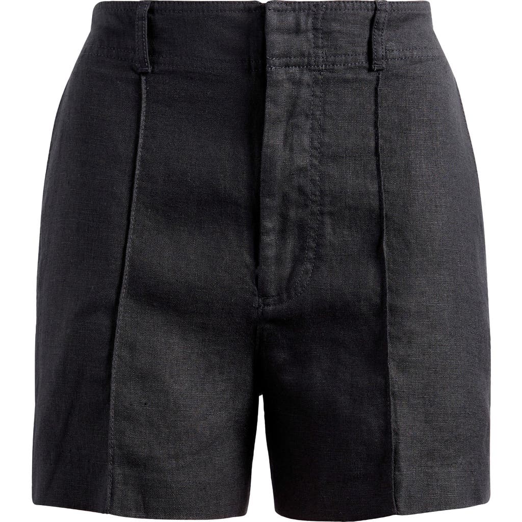 Madewell Linen Trouser Shorts In Jet Black