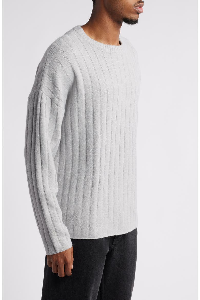 Rib Crewneck Sweater, Alternate, color, GREY ALLOY