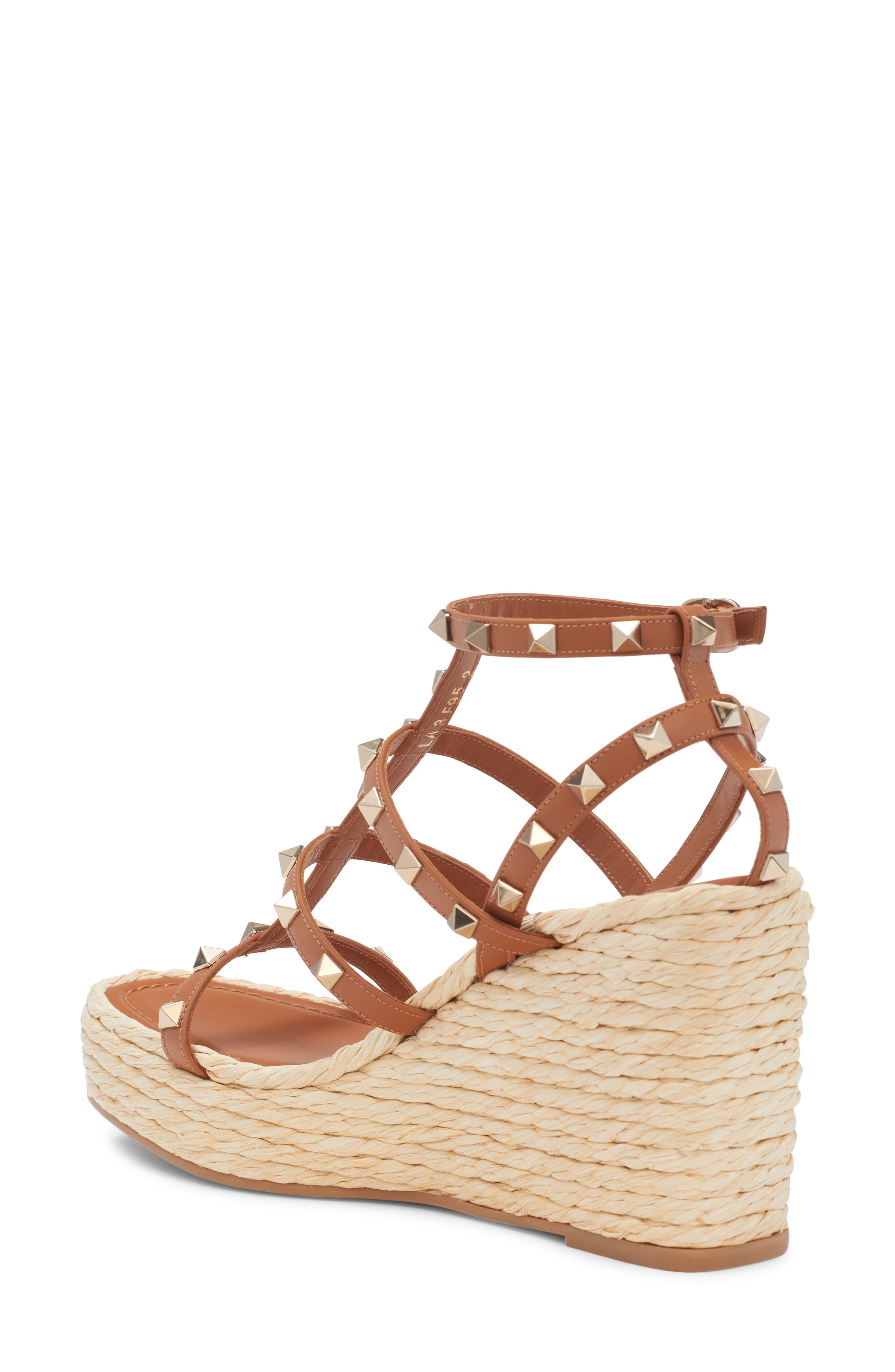 Valentino Garavani Rockstud Espadrille Wedge Sandal, Alternate, color, 