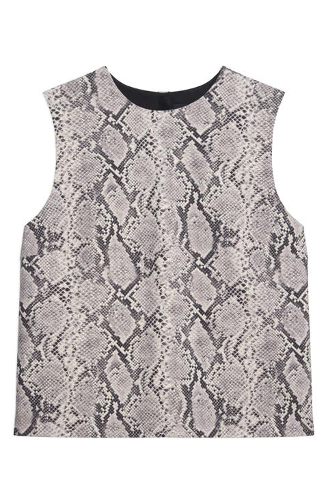 Python Print Wool Blend Shell Top
