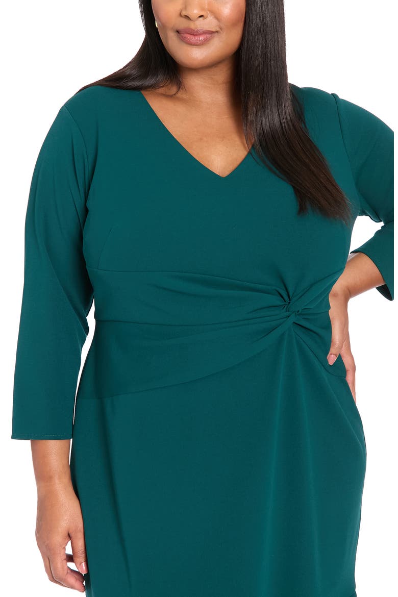 Twist Front Flounce Hem Midi Dress, Alternate, color, OCEANVIEW BLUE