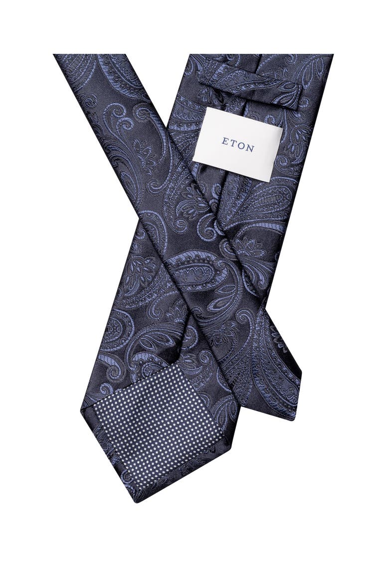 Paisley Woven Silk Tie, Alternate, color, NAVY