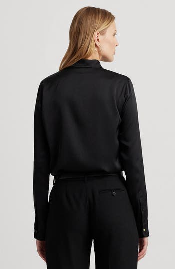 ラルフ・ローレン Lauren Ralph Lauren クラシック Fit Satin Charmeuse Shirt レディース シャツ トップス Lauren Ralph Lauren Women's Classic Fit Satin Charmeuse
