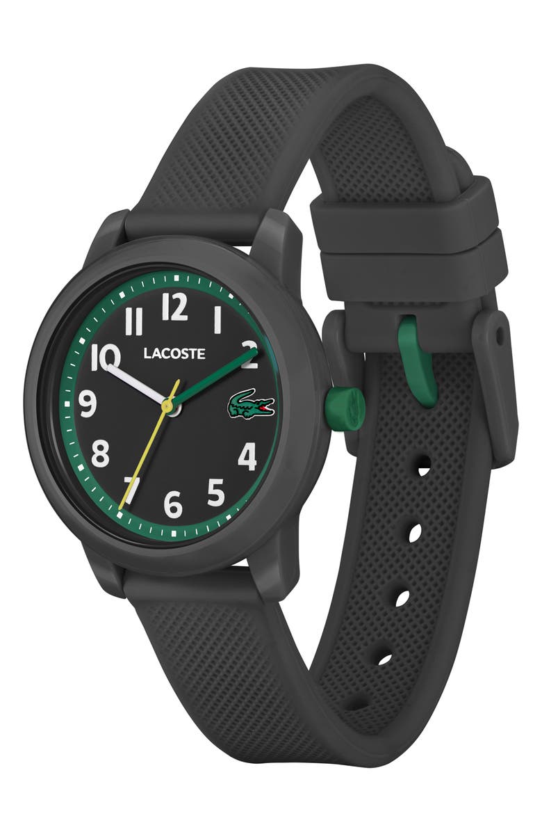 Lacoste Kids' 12.12 Silicone Strap Watch, 33mm, Alternate, color, Black