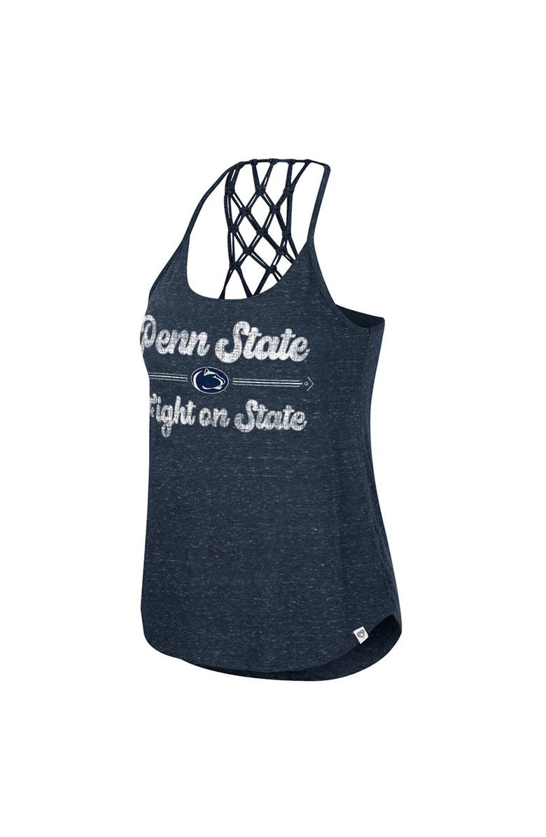 COLOSSEUM Women's Colosseum Navy Penn State Nittany Lions Glenda Macrame Racerback Scoop Neck Tank Top, Alternate, color, 