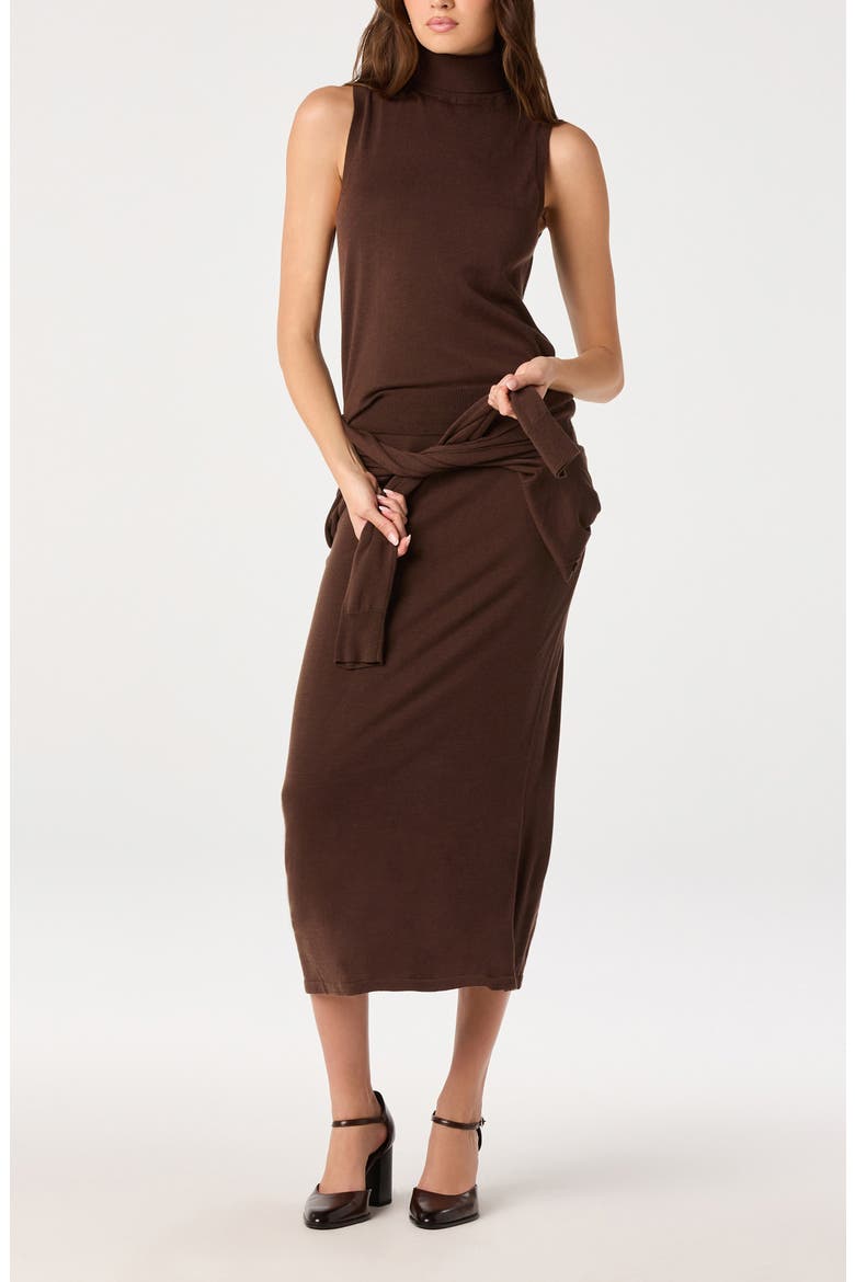 Kelly Mock Neck Sweater, Alternate, color, BROWN