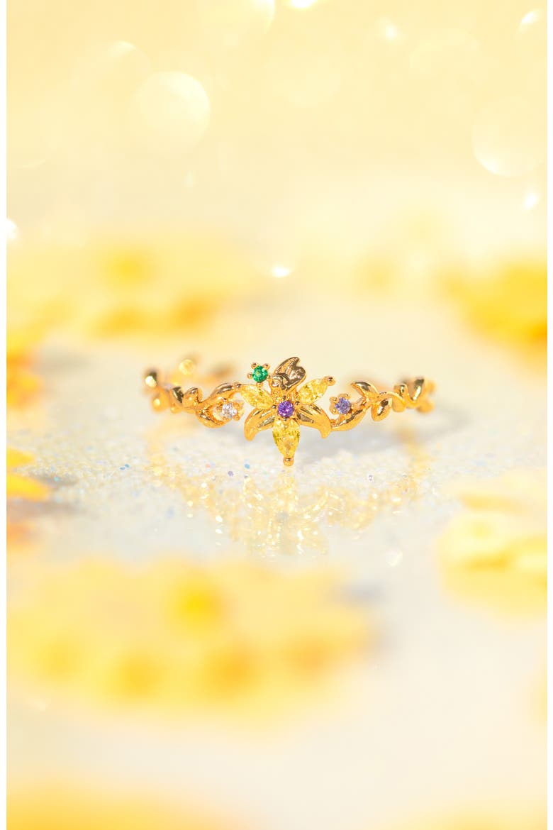 x Disney Tangled Sundrop Flower Ring, Alternate, color, GOLD