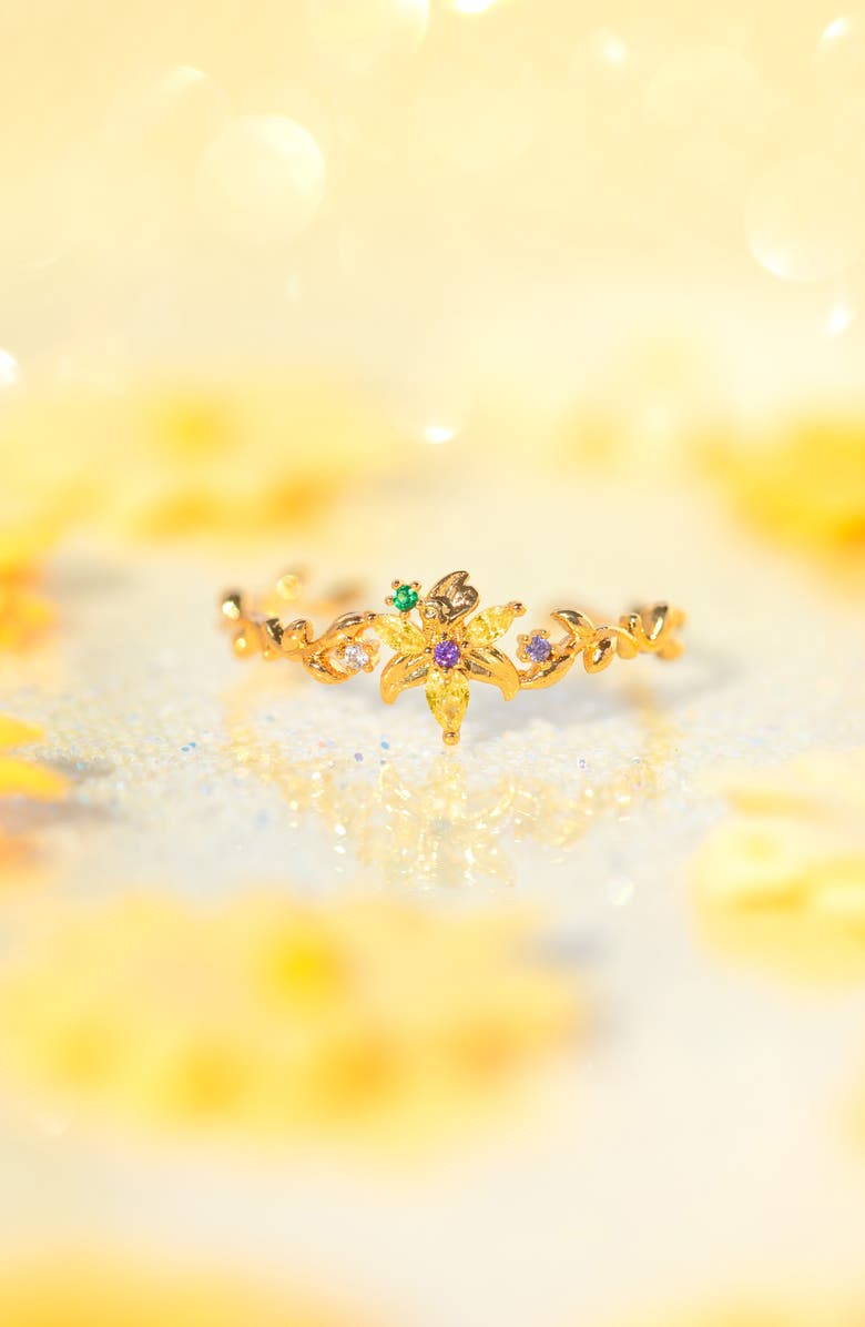 Girls Crew x Disney Tangled Sundrop Flower Ring, Alternate, color, Gold