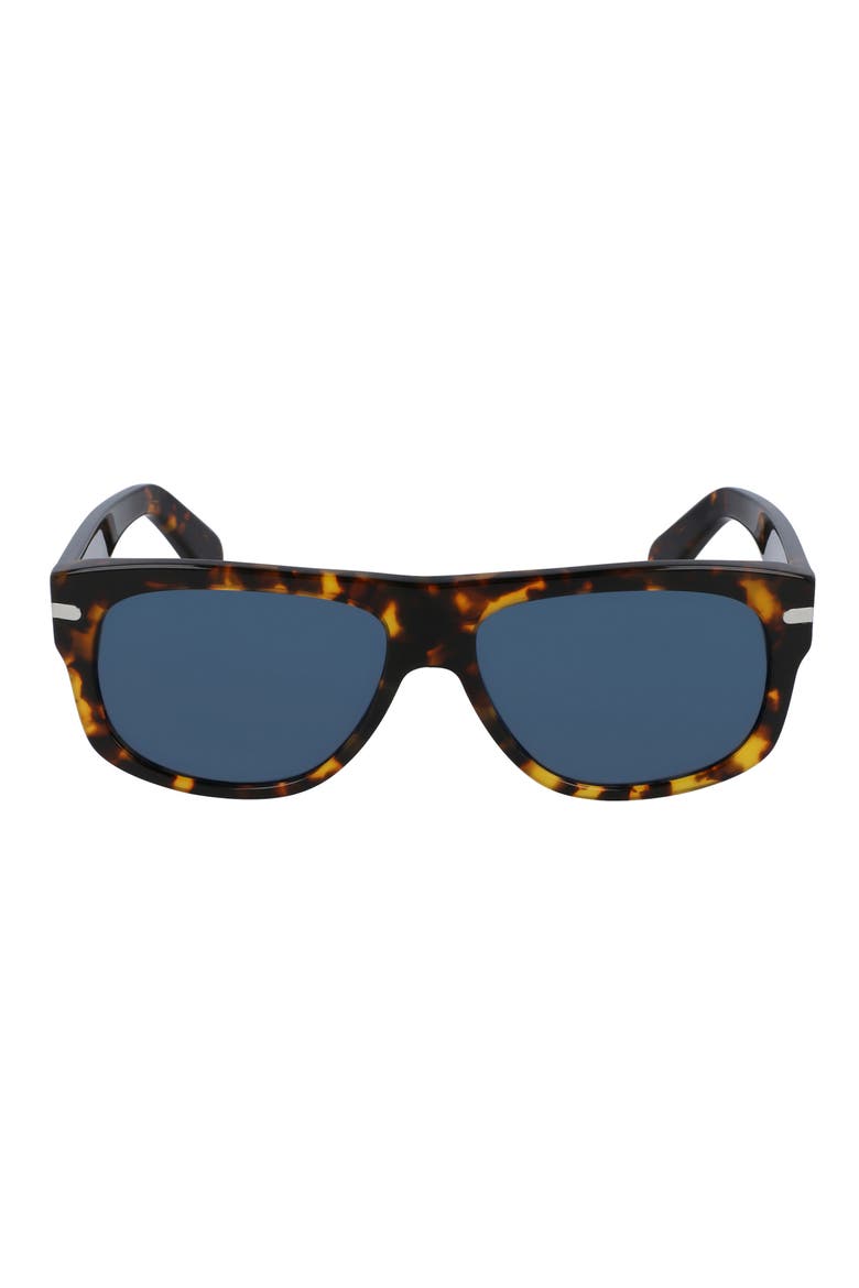 58mm Rectangular Sunglasses, Main, color, DARK TORTOISE/ BLUE