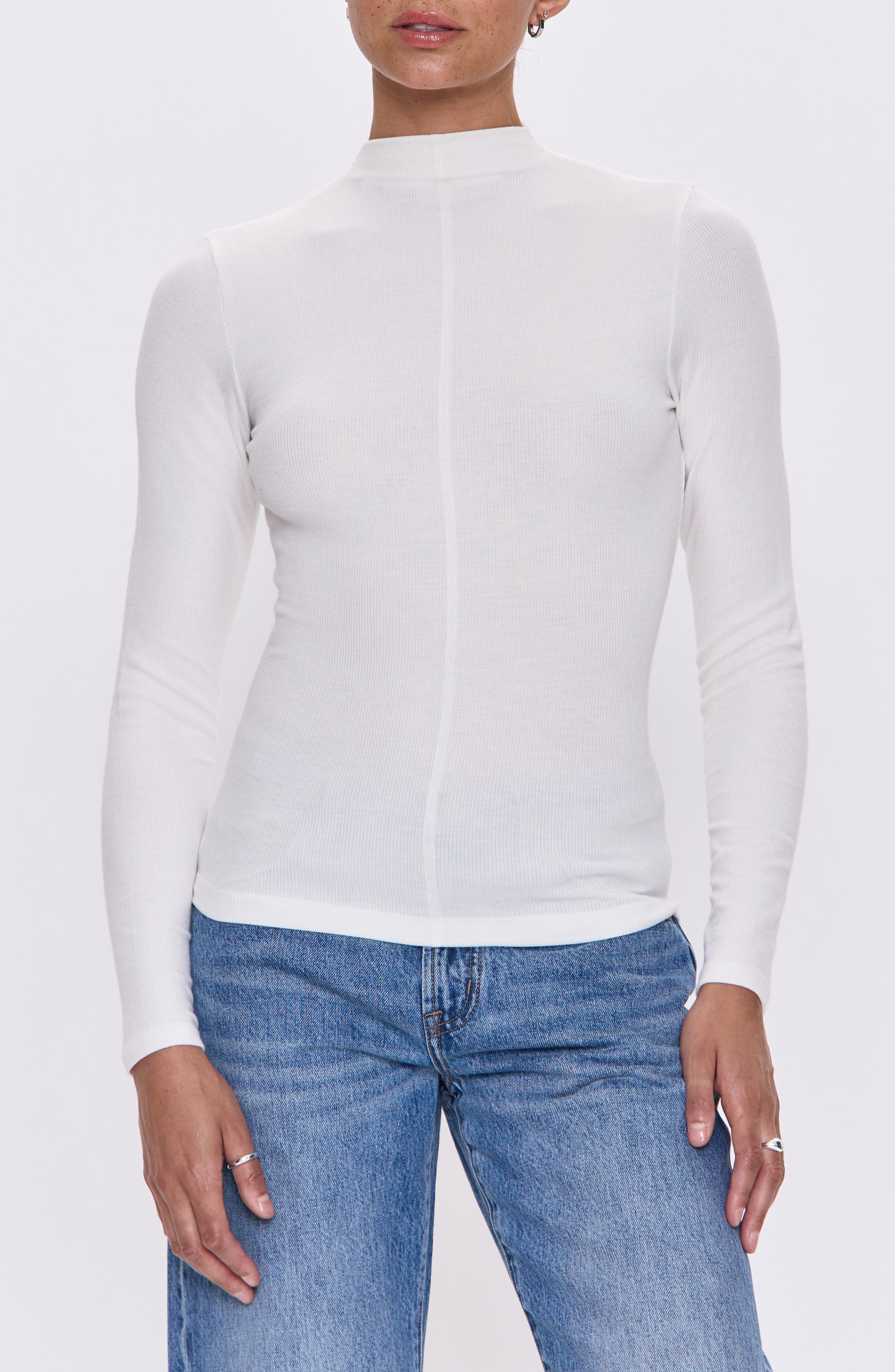 Dara Mock Neck Rib Top - image 3