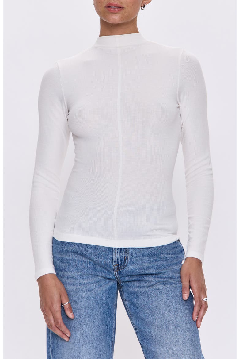 Dara Mock Neck Rib Top, Main, color, ECRU