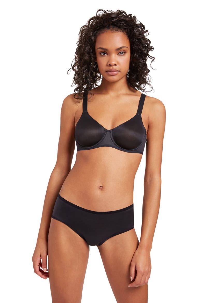 Sheer Touch Underwire T-Shirt Bra, Alternate, color, BLACK