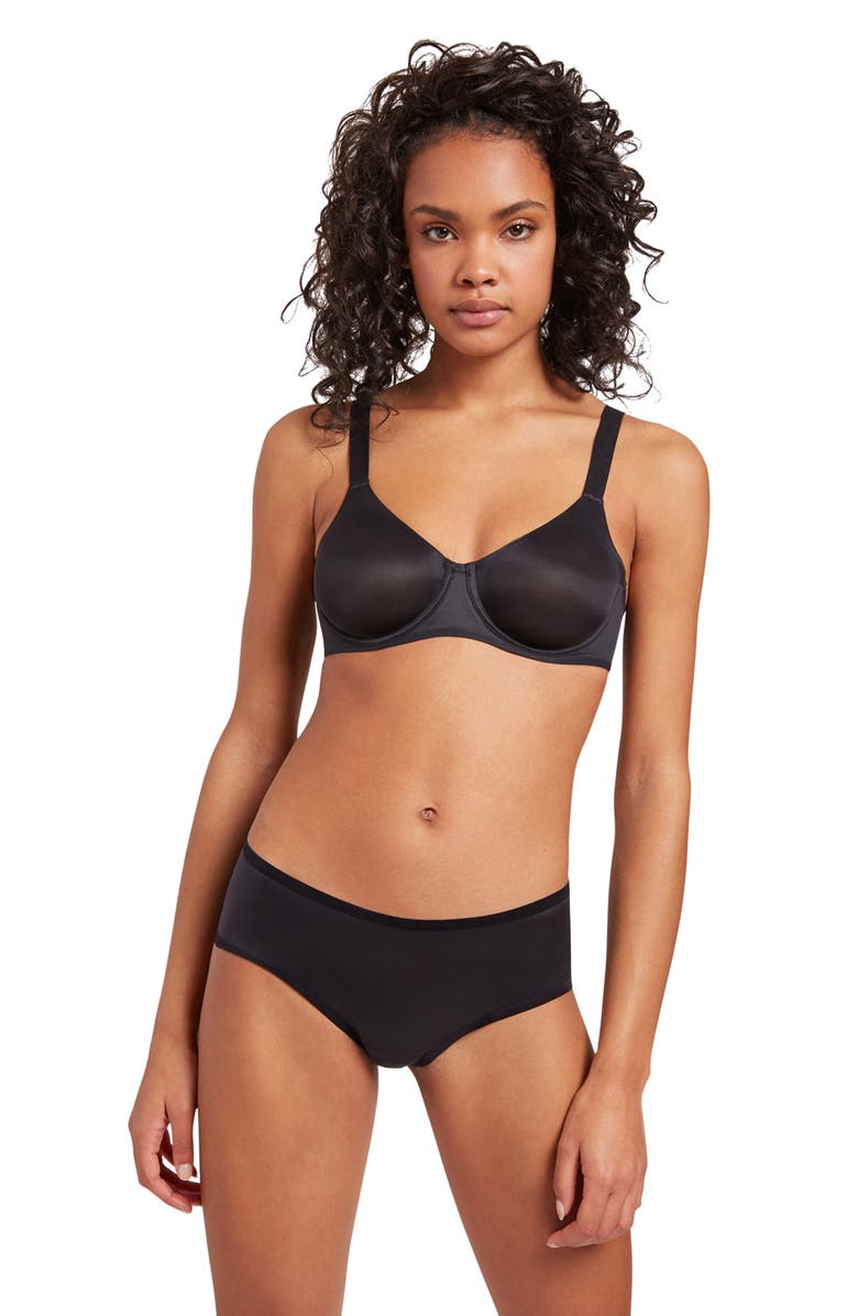 Wolford Sheer Touch Underwire T-Shirt Bra, Alternate, color, Black
