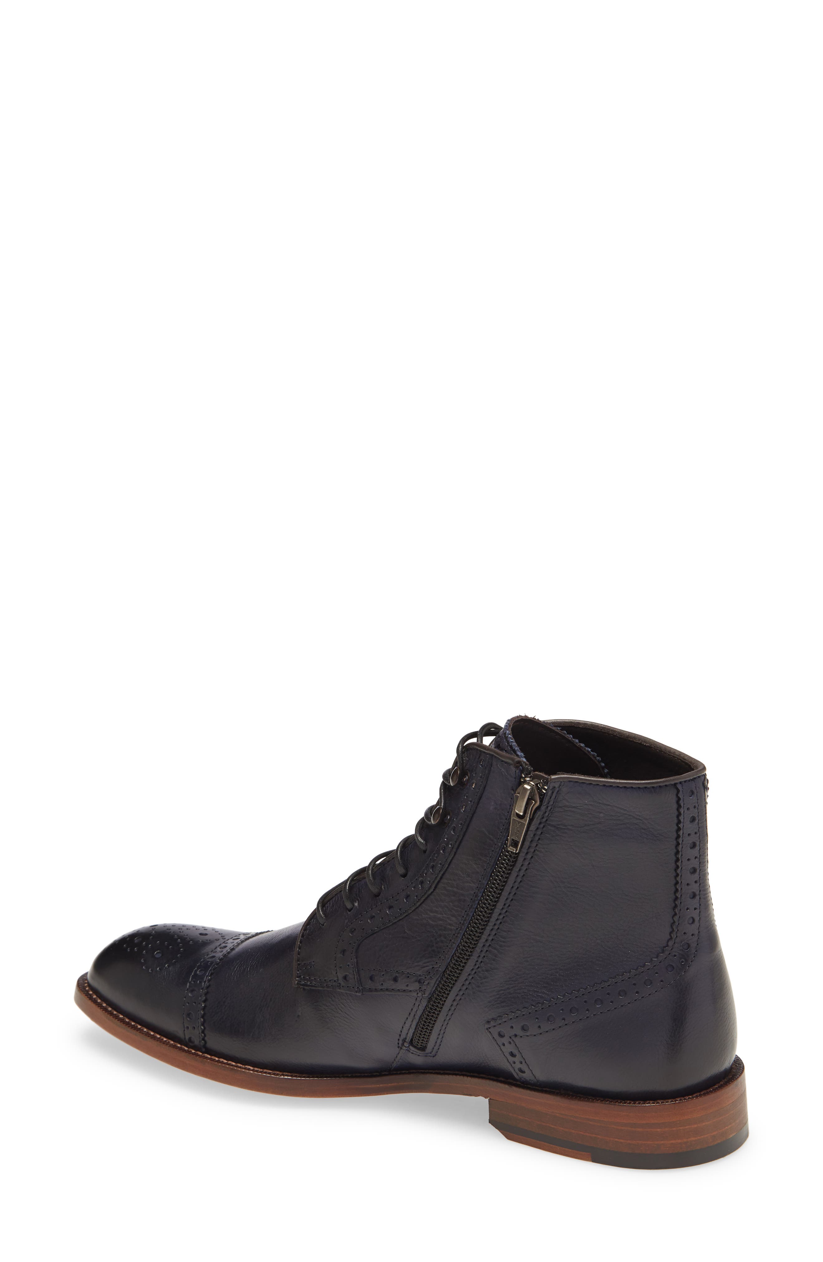 Johnston & Murphy Donahue Cap Toe Boot, Alternate, color, NAVY ITALIAN