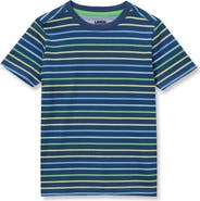 Lands' End Boys Short Sleeve Stripe Crewneck Tee