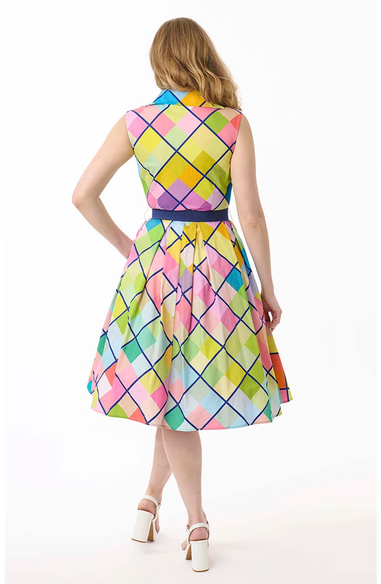 Unique Vintage 1950s Edith Swing Dress, Alternate, color, Rainbow Diamond