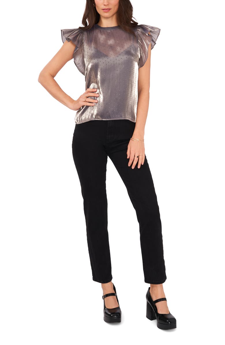 1.STATE Flutter Sleeve Metallic Top, Alternate, color, 