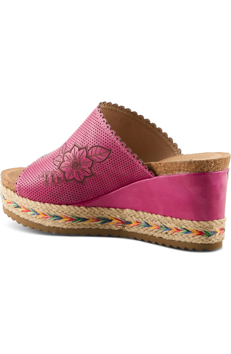 L'Artiste by Spring Step Delraybeach Espadrille Platform Wedge Slide Sandal, Alternate, color, Fuchsia Multi